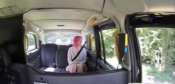  Pink hair babe seducing the fraud driver and gets boned